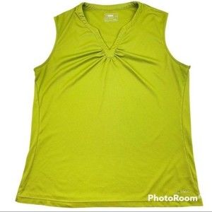 Alpine Design Dri-Logic Sleeveless Top Shirt Blouse Green V-Neck Size M
